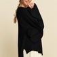 Davi & Dani High-Low Round Neck Drop Shoulder Sweater
