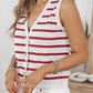 Striped V-Neck Knit Vest