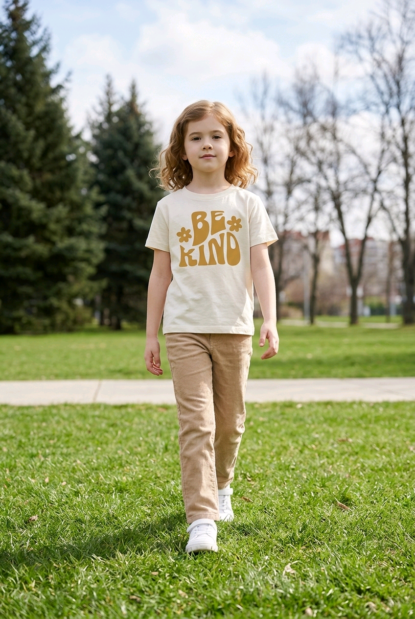 Be Kind Daisies Toddler Short Sleeve Crew Neck