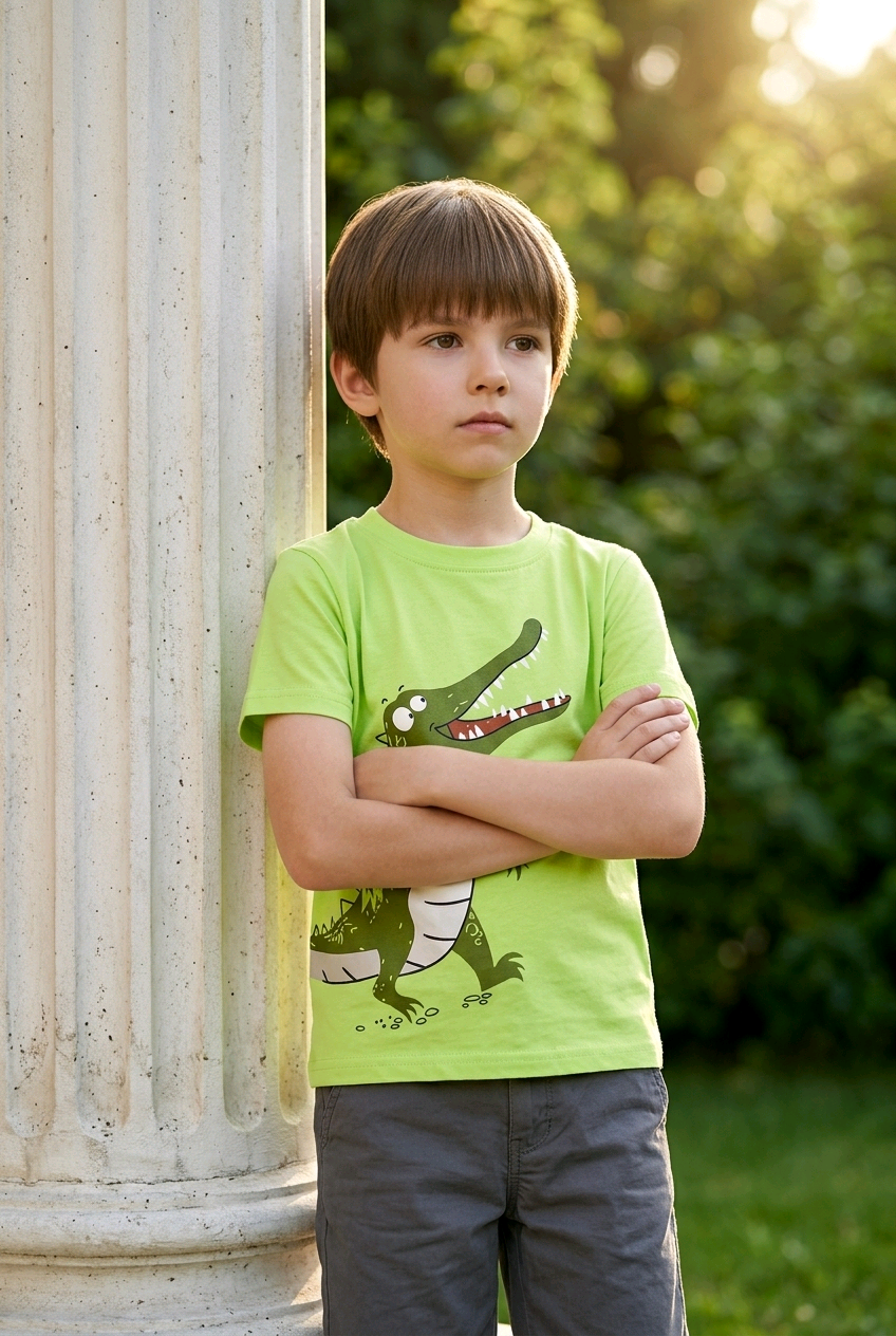 Children's Crocodile Graphic Short Sleeve T-Shirt