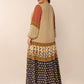 Plus Size Printed V-Neck Long Sleeve Maxi Dress