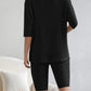 Ribbed V-Neck Top and Shorts Set