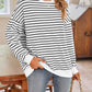 Lovelet Striped Round Neck Long Sleeve Sweatshirt