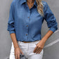 Button Up Collared Neck Long Sleeve Shirt