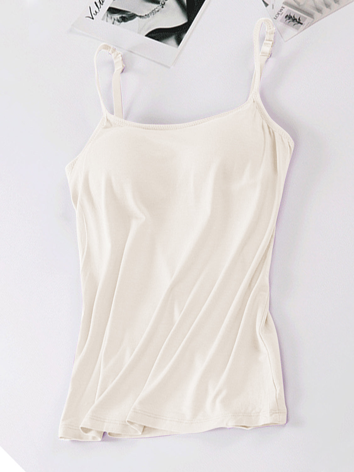 Full Size Scoop Neck Adjustable Strap Cami