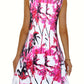 Printed Scoop Neck Wide Strap Mini Dress