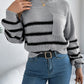 Striped Round Neck Long Sleeve Sweater