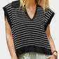 Mandy Collared Neck Striped Sweater Vest