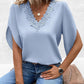 Lace Detail V-Neck Half Sleeve Blouse