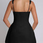 Devine Square Neck Wide Strap Mini Dress
