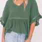 SO YOU V-Neck Flounce Sleeve Babydoll Blouse