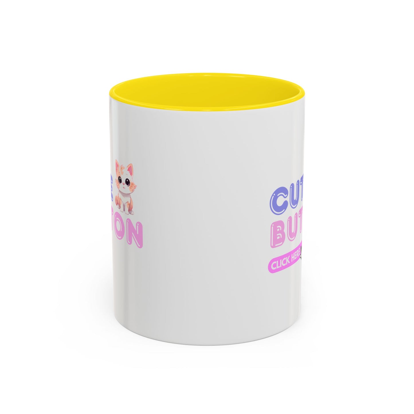 Cute Button Click Here Accent Coffee Mug (11, 15oz) | Made to Order