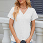 Eyelet Surplice Short Sleeve T-Shirt