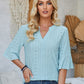 Eyelet Notched Half Sleeve T-Shirt