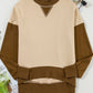Color Block Round Neck Long Sleeve Sweatshirt