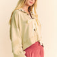Davi & Dani Lace Up Exposed Seam French Terry Top