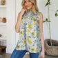 Frill Printed Mock Neck Top