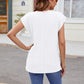 Textured Round Neck Cap Sleeve T-Shirt