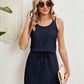 Eyelet Scoop Neck Sleeveless Dress