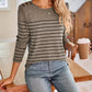 Striped Round Neck Long Sleeve T-Shirt