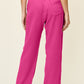 Double Take Full Size Texture Drawstring Straight Pants