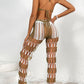 Cutout Halter Neck Top and Pants Two-Piece Swim Set