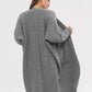 Pocketed Open Front Long Sleeve Longline Cardigan