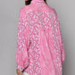 POL Button Down Long Sleeve Paisley Print Shirt