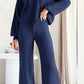 Round Neck Long Sleeve Top and Pants Set
