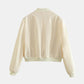 Pocketed Snap Down Baseball Collar Jacket
