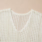 Side Slit Drawstring V-Neck Knit Cover Up Dress