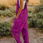 Double Take Full Size Printed V-Neck Sleeveless Jumpsuit