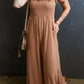 Frill Smocked Wide Leg Jumpsuit