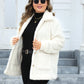 Plus Size Fuzzy Collared Neck Long Sleeve Jacket