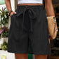 Tied High Waist Shorts with Pockets