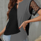 Color Block Notched Short Sleeve T-Shirt