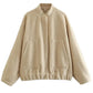 Full Size Snap Down Drop Shoulder Jacket