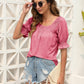 Ruched Short Sleeve Blouse