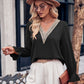 Ruffled V-Neck Flounce Sleeve Blouse