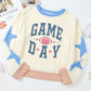 GAME DAY Star Patch Round Neck Long Sleeve Sweatshirt