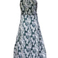 Slit Crisscross Printed Sleeveless Cami Midi Dress