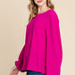 BOMBOM Textured Balloon Sleeve Top