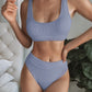 Scoop Neck Wide Strap Two-Piece Swim Set