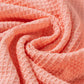 Waffle-Knit Round Neck Long Sleeve Top