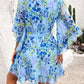 Ruffled Printed Surplice Half Sleeve Mini Dress