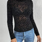 Leopard Mock Neck Long Sleeve Top