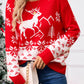 Angel Wings Deer Pattern Round Neck Long Sleeve Sweater