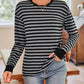 Striped Round Neck Long Sleeve T-Shirt