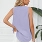 Contrast Trim Plunge Sleeveless Blouse