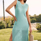 Slit Round Neck Sleeveless Sweater Dress